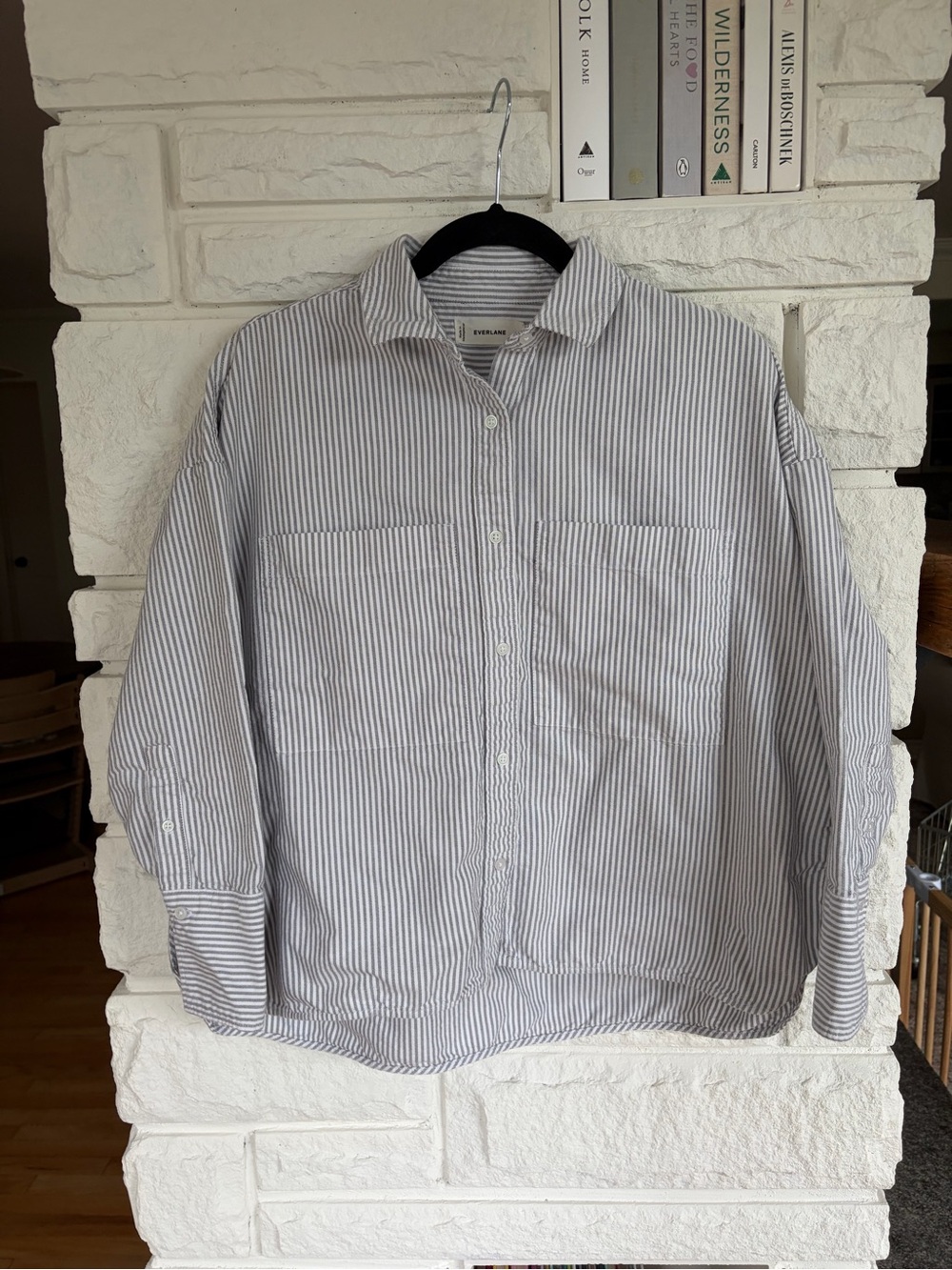 Everlane The Boxy Oxford Black/White - Picture 5 of 15